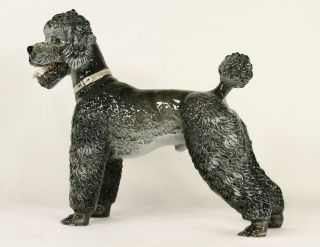 Rosenthal German Porcelain Black Poodle Large Dog Figurine by T.  Karner 8 1/2 