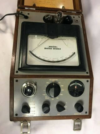 Marion M - 2 Meter Tester Vintage Measuring Giant Classic With Tubes And Leads