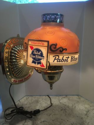 Vintage Pabst Blue Ribbon Beer Electric Wall Lighted Sign Lamp Bar Sconce
