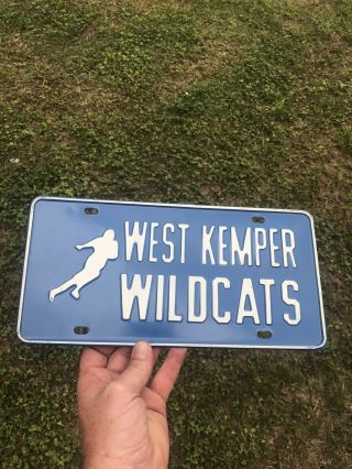 Vintage Steel West Kemper Wildcats Booster License Plate Dekalb Miss.  Football