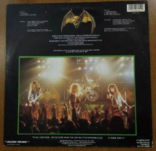 RARE METAL MINI LP OVERKILL FUCK YOU CAROLINE RECORDS 1987 MEGAFORCE RECORDS 2
