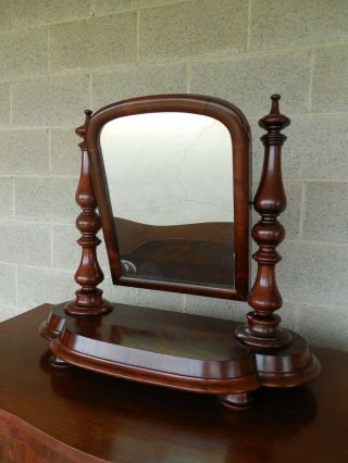 Antique Empire Period Mahogany Dressing Mirror