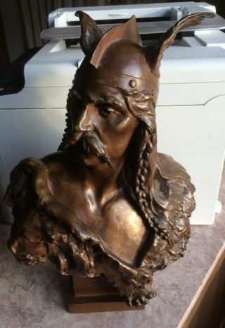 Emile Laporte Late 19th/ Early 20th C French Bronze - Bust Of VercingÉtorix.