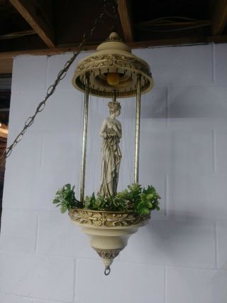 30 " Vintage Creators Inc Hanging Rain Mineral Oil Lamp Greek Goddess