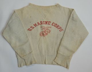 Vintage Wwii Usmc Sweatshirt W/ Ega Us Marine Corps Ww2