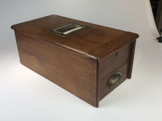 Antique C.  1900s English Cash Box With Paper Roll