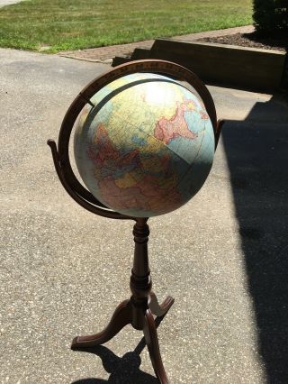 Vintage C S Hammond Terrestrial Globe 12 Inch Claw Foot Cast Iron Base