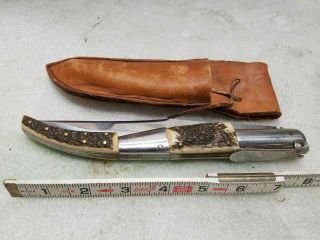 Jj Martinez Santa Cruz Spain Inox Ratchet Lockback Knife Sheath Vintage Navaja