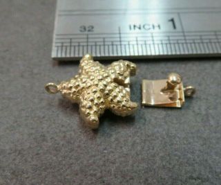 Vtg 14k Solid Y.  Gold Starfish Clasp For Single Strand Beads 3.  08 Gram