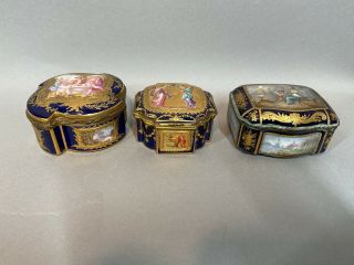 Mid 20th Century French Porcelain Boxes.  Worldwide