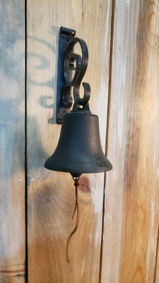 Vintage Cast Aluminum Bell Wall Mount Farm Nautical Dinner Bell School Rustic
