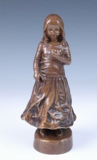 Peter Tereszczuk Bronze Young Girl Figure Austrian Figurine Vienna Rubinstein