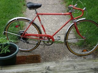 Vintage Orange Schwinn Collegiate Sport 5 Speed Bicycle Bike