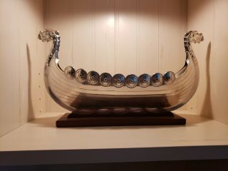 Vintage Silver Plated Viking Ship Norway Haase