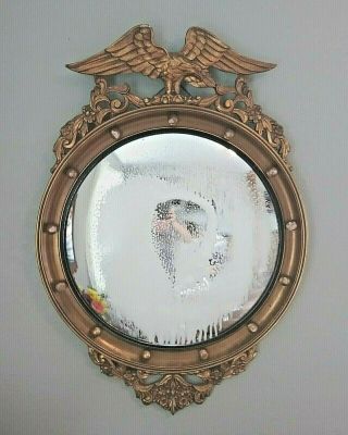 Antique 13 Ball Federal Eagle Convex Bullseye Mirror Wood 31 X 21.  5 Diam L@@k