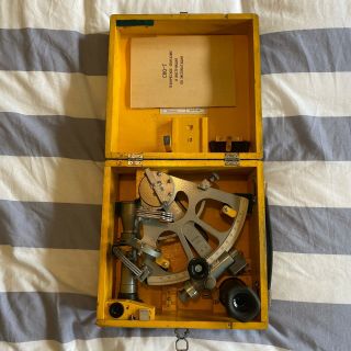 Russian Vintage Cho - T Marine Sextant In Wooden Case (1975)