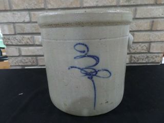 Antique 3 Gallon Salt Glaze Bee Sting Cobalt Crock,  Farm,  Primitive,  Stoneware