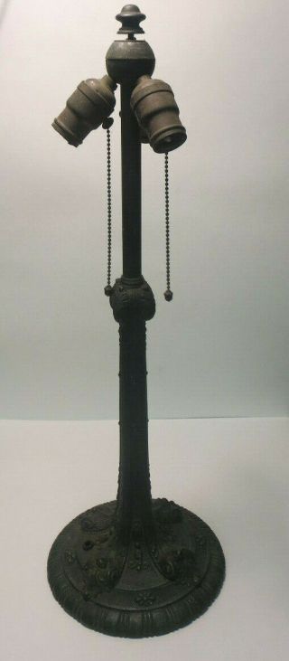 Early 20th C Wilkinson Bronze Table Lamp Base 523 - 25 In.  - Acorn Pulls