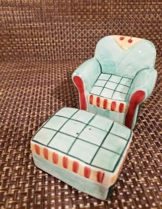 Vintage Vandor Pelzman Designs Chair With Ottoman Salt And Pepper Shakers