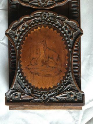 Vintage Hand - Made Carved Wooden Adjustable Book Stand/end W/ Wildlife