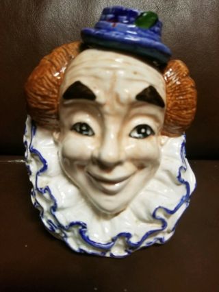 Rare: Vintage Japan Clown Planter; Ceramic Hobo Plant Holder; Clown Vase