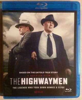 The Highwaymen Blu - Ray No Dvd Netflix Film Kevin Costner Woody Harrelson