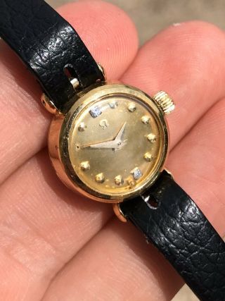 Vintage Omega Ladymatic Solid 18k Yellow Gold