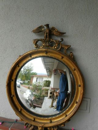 Large Antique Federal Eagle Convex Mirror