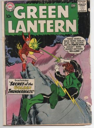 Green Lantern 2 Silver Age Comic 1960 Dc Comics Golden Thunderbolts Fair - Gd