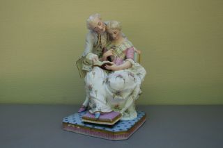 Vion Et Baury Of Paris Wonderful 11 " Shared Reading 2 Figure Figurine