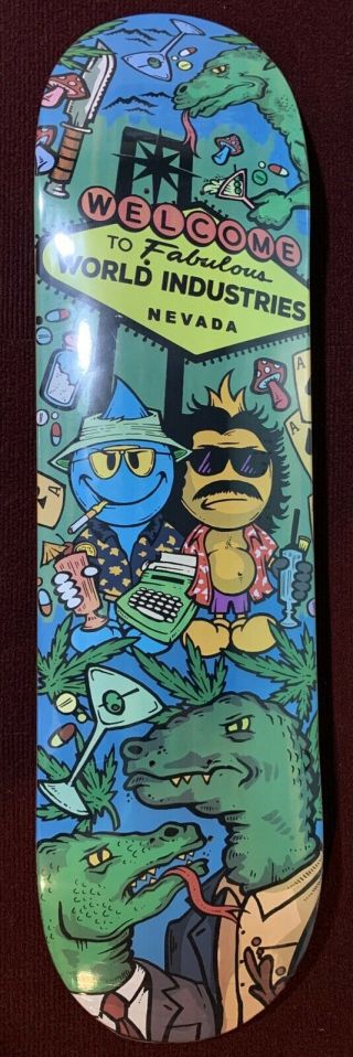 1998 World Industries ‘fear And Loathing’ Skateboard Deck - Size 8.  1” - Nos