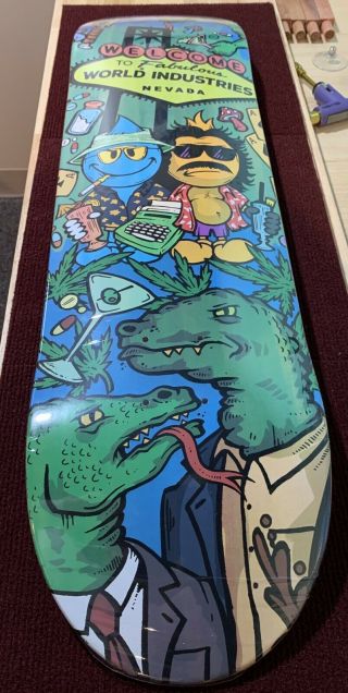 1998 World Industries ‘Fear And Loathing’ Skateboard Deck - Size 8.  1” - NOS 2
