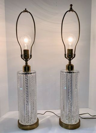 Waterford Crystal Vintage 28 1/4 Inch Table Lamps Made In Ireland