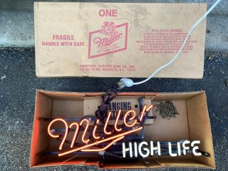 Vintage Miller High Life Neon Bar Sign - Beer Man Cave