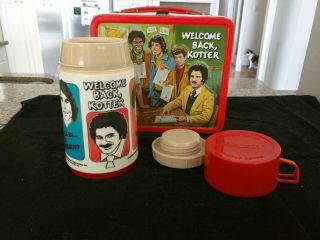 Vintage “welcome Back Kotter” 1977 Metal Lunchbox & Thermos C9 Nr Wow