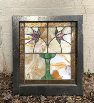1920s Stained Milk Glass Dining Room Window Architectural Salvage Pattern 3