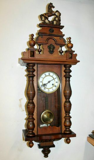 Antique Wall Clock Chime Clock Regulator 19th Century Kienzle D.  R.  P