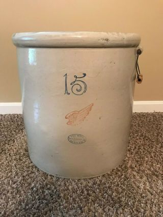 Antique Red Wing Stoneware Crock - 15 Gallon -