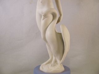 Vintage Wedgwood Jasperware Figure Figurine Blue White Leda and the Swan 10 in 3