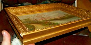 1870s - 80s Oil on Canvas Landscape Painting W/ Ornate Frame 3