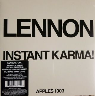 Rsd John Lennon Instant Karma (2020 Mixes) Record Store Day 2020 7” Vinyl