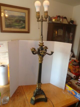 Vintage Ornate Floor Lamp 40 " Tall,  Cast Iron? Brass? Bronze? Needs Restoration