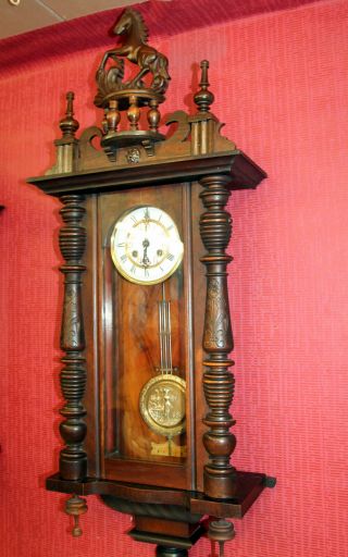 Antique Wall Clock Gründerzeit Chime Clock Regulator 19th Century