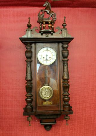 Antique Wall Clock Gründerzeit Chime Clock Regulator 19th century 3