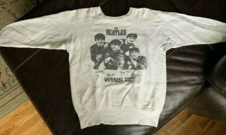 Vintage 1964 Beatles Nems Promotional Sweatshirt Wins 1010 Radio Ny