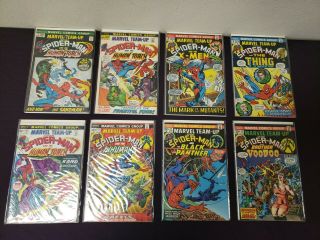 8 - 1972 Marvel Team - Up Spider - Man Comic Book 1,  2,  4,  6,  10,  11,  20,  24