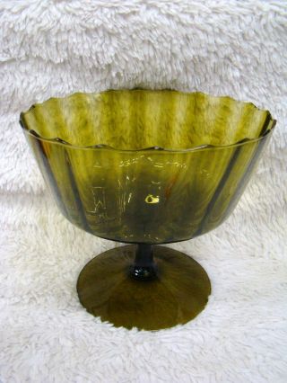 Vintage Large Green Colored Glass Fruit/candy Bowl,  Decorative Home Decor