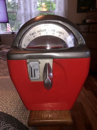 Vintage Duncan Parking Meter Cast Iron Bank Powder Coated Great 1 - 5 - 10 Cen
