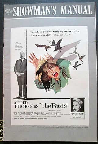 Alfred Hitchcock (the Birds) Orig.  1963 Vintage Movie Pressbook