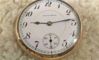 Vintage South Bend Pocket Watch.  Size 16 S.  17 Jewels.  211.